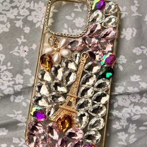 IPHONE 16 PRO MAX Rhinestone Eiffel Tower Phone Case